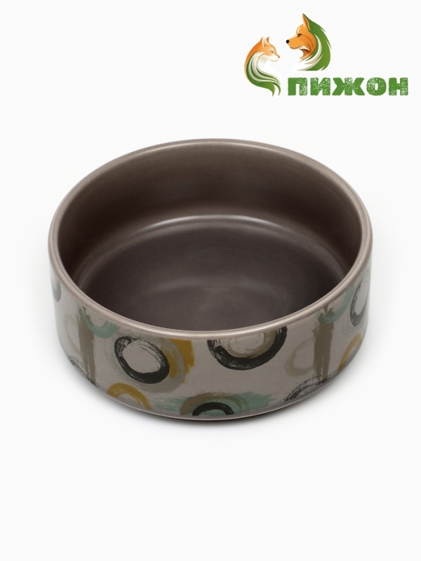 Миска керамическая "Кругляшки" 200 мл, 10,5 х 4 см, светло-серый