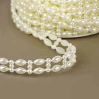 Жемчуг на нитях, плоский, 10 мм, 9 ± 1 м, цвет молочный Жемчуг на нитях, плоский, 10 мм, 9 ± 1 м, цвет молочный