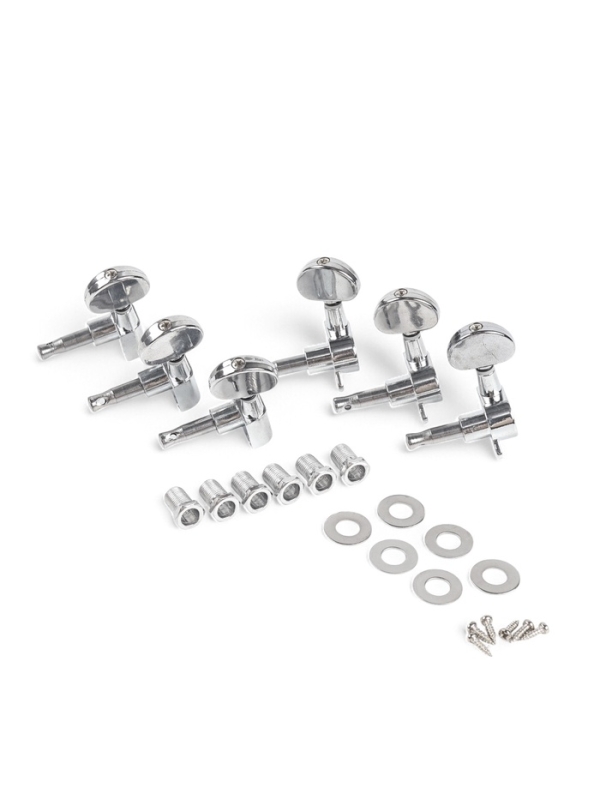 Комплект одиночной колковой механики Music Life, серебристые, 3+3