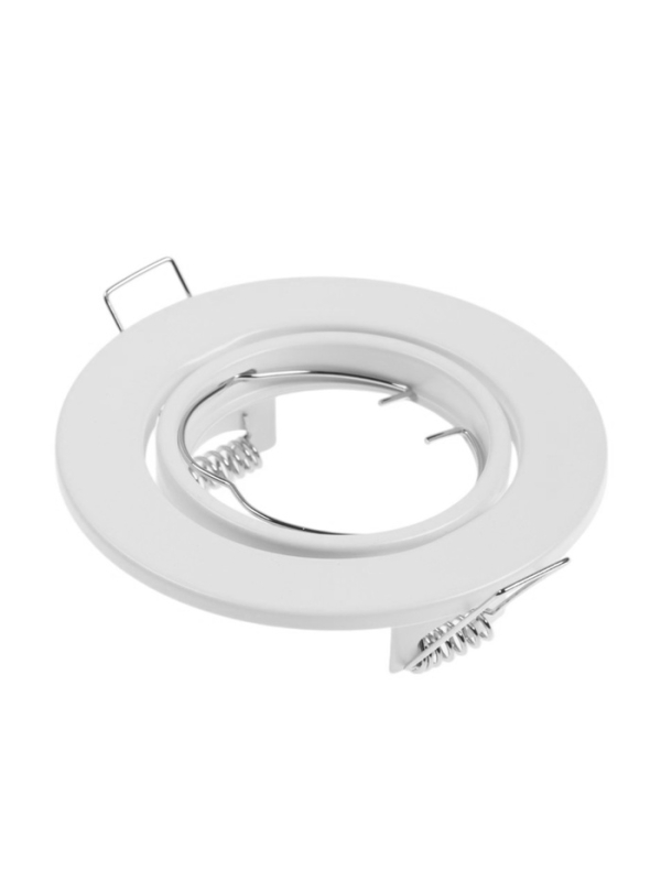 Светильник встраиваемый поворотный, под лампу MR16, круг, металл, белый