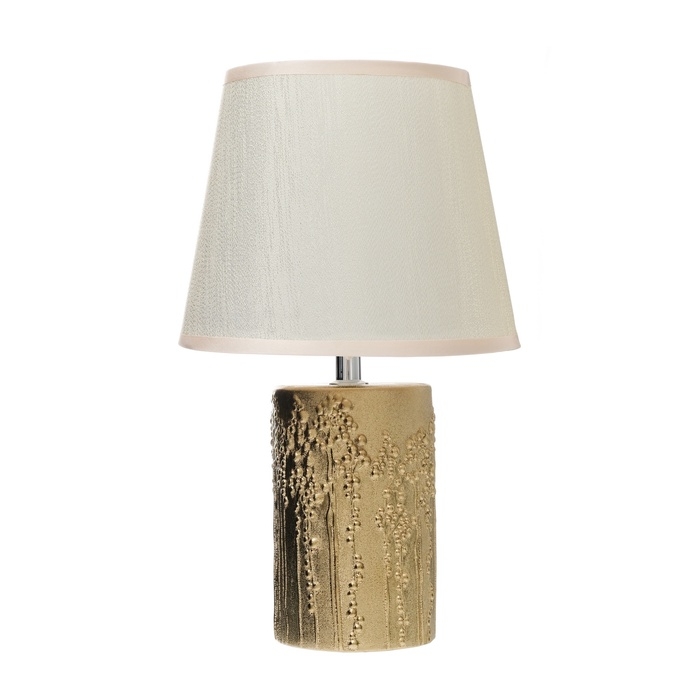 Настольная лампа с абажуром RISALUX &laquo;Фруктовый сад&raquo;, 1&times;40 Вт, Е27, золото, 19.5&times;19.5&times;33 см