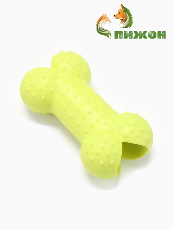 Игрушка жевательная "Кость малая", TPR, 8,5 см, салатовая