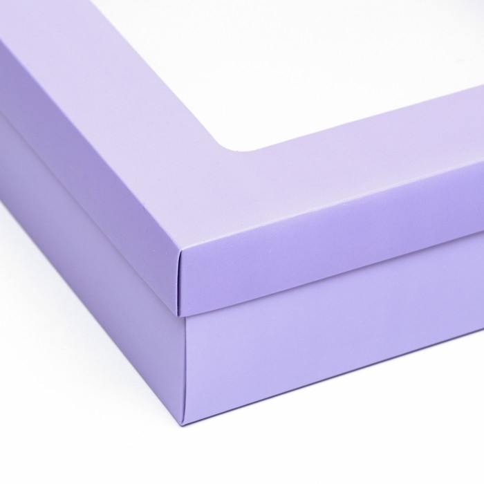 Коробка подарочная складная, упаковка, крышка-дно, сиреневая, с окном 30 х 30 х 8 см Коробка подарочная складная, упаковка, крышка-дно, сиреневая, с окном 30 х 30 х 8 см