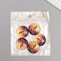 Кабошон стекло для творчества "Круг. Ты даришь мне улыбку" 3х3 см