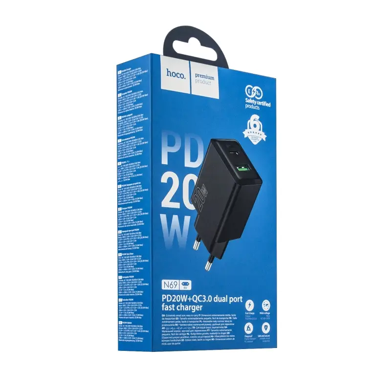 Переходник N64 СЗУ на Type-С PD 20W HOCO черный