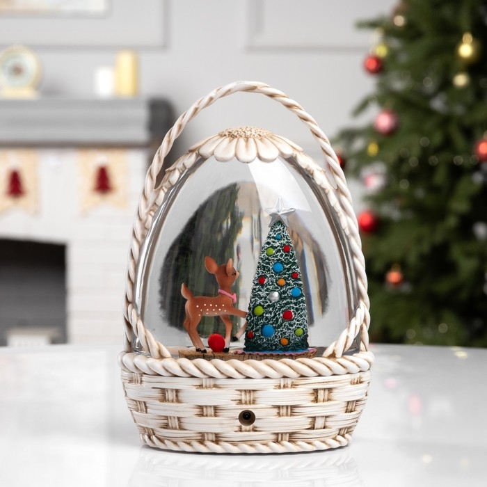 Фигура светодиодная &laquo;Зимние искорки&raquo;, 20.3х15х9 см, музыка, батарейки ААх3 (не в комплекте), USB, свечение тёплое белое