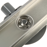 Трап ZEIN engr, c флaнцeм свободного вращ 360&deg;, 7*60 см, d=40/50 мм, нерж сталь, сатин