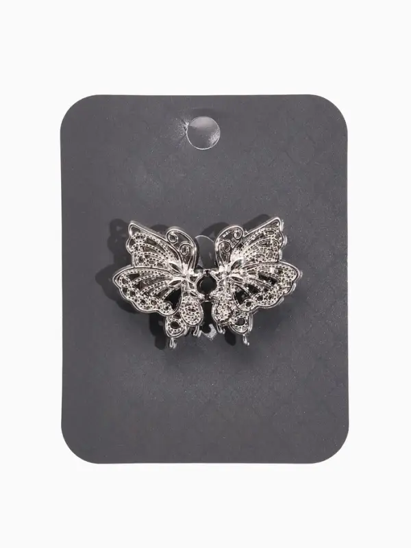 Зажим для кардигана "Ажур" бабоччка, цвет серебро