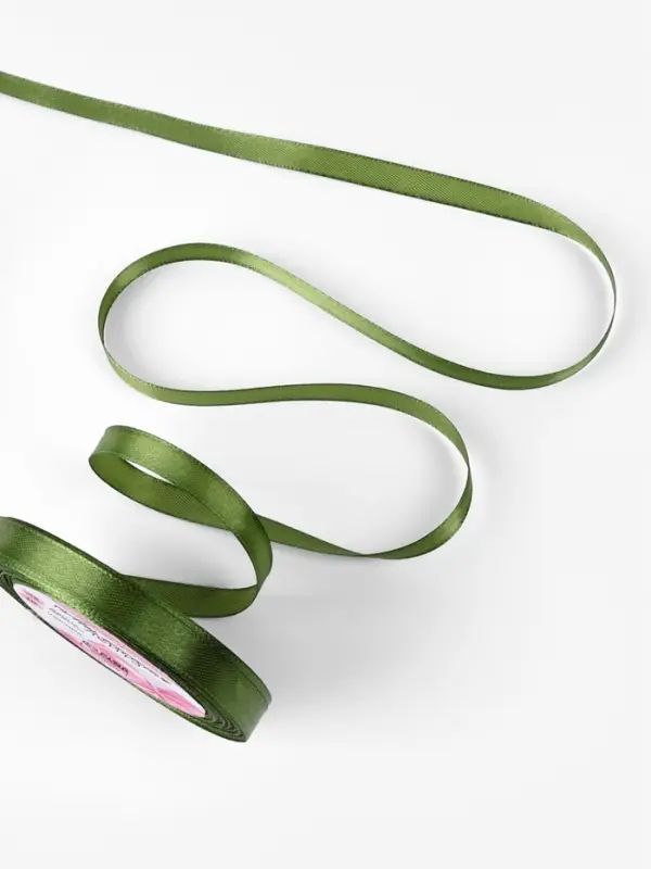 Лента атласная, 10 мм, 23&plusmn;1 м, насыщенно-зелёная №113