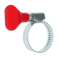 Хомут червячный с &laquo;барашком&raquo; ZEIN, несквозная просечка, диаметр 16-27 мм, оцинкованный