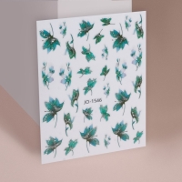 Наклейки для ногтей &laquo;Свежесть&raquo;, с блёстками, цвет зелёный