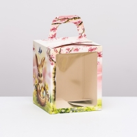 Пасхальная коробочка с окном "Пасхальная корзина" 15 х 15 х 18 см Пасхальная коробочка с окном "Пасхальная корзина" 15 х 15 х 18 см