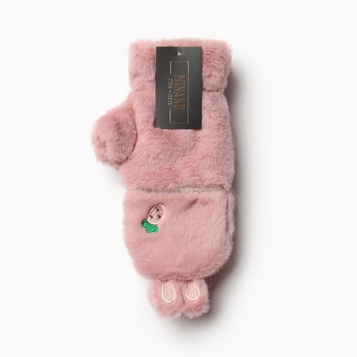 Варежки подростковые MINAKU Зайка 24 см цвет розовый Варежки подростковые MINAKU Зайка 24 см цвет розовый