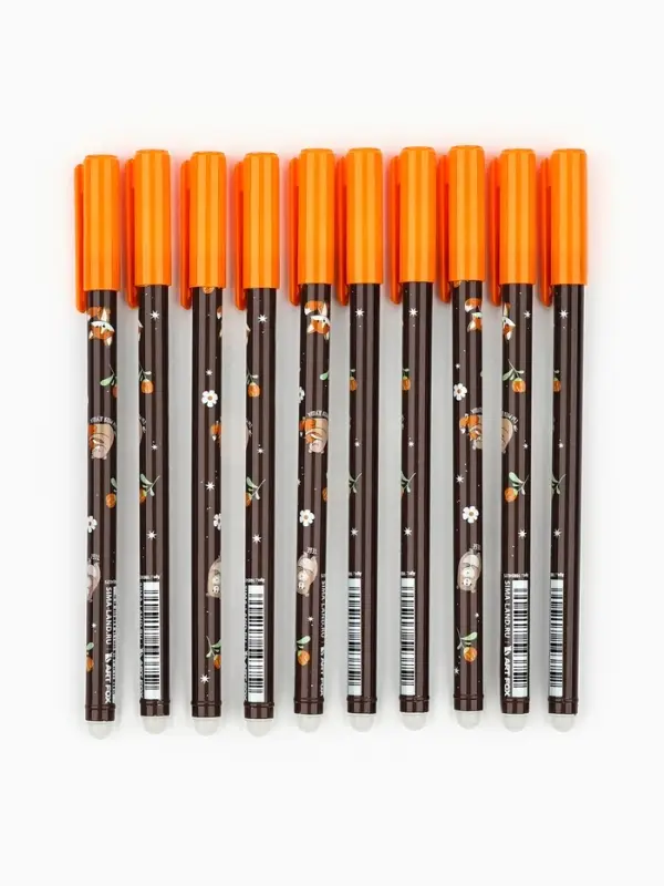 Ручка пиши-стирай с колпачком &laquo;Медвежонок и лисёнок&raquo;, синяя паста, гелевая 0.5 мм