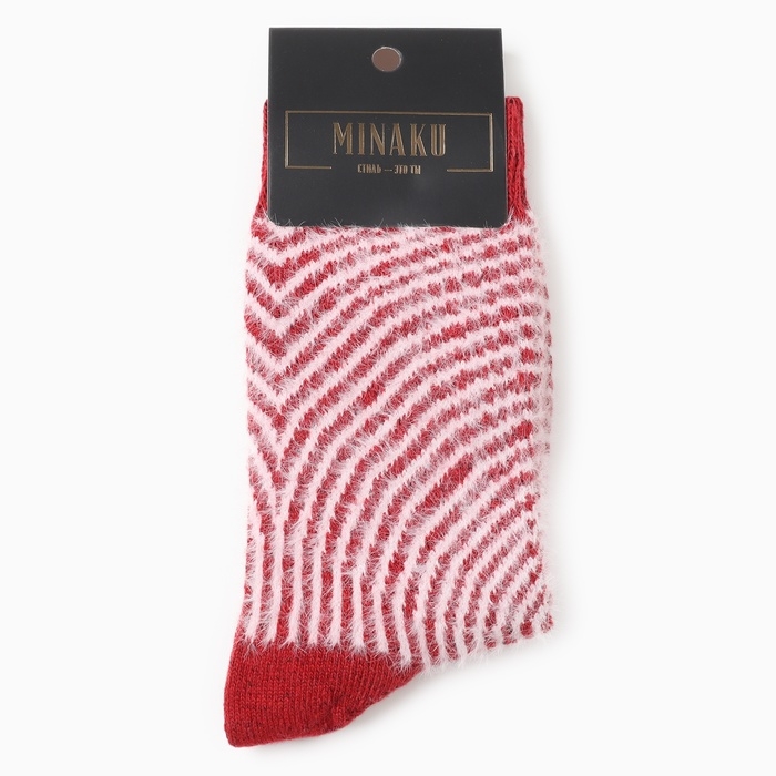 Носки женские махровые MINAKU, цвет красный, р-р 36-41