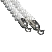 Канат плетеный оградительный 1.5м, cеребрянный наконечник, белый