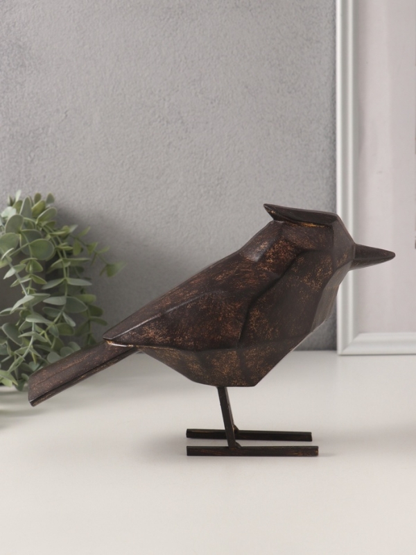 Сувенир полистоун "Чёрная птица. Грани" 24х9х16,5 см