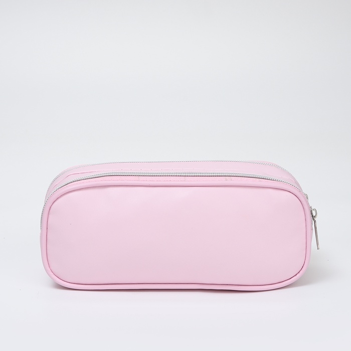 Косметичка-пенал, 2 отдела на молниях, цвет светло-розовый Косметичка-пенал, 2 отдела на молниях, цвет светло-розовый