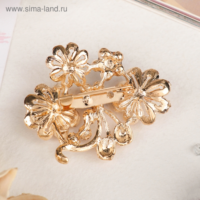 Брошь &laquo;Цветы&raquo; лютики, цвет фиолетовый в золоте