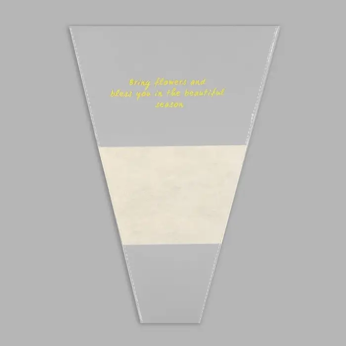 Пакет конус для цветов, с нетканым материалом, 26+7&times;37 см, жёлтый