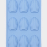 Форма для выпечки Доляна &laquo;Подводный мир. Ракушка&raquo;, силикон, 28&times;17&times;2 см, 9 ячеек (6,7&times;4,5&times;1,3 см), цвет голубой