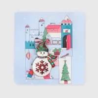 Брошь новогодняя &laquo;Снеговик&raquo; со снежинкой, цветная в серебре