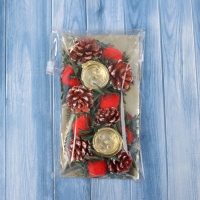 Подсвечник новогодний "Блеск" (набор 2 шт) красный Подсвечник новогодний "Блеск" (набор 2 шт) красный