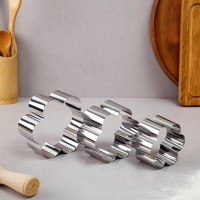 Набор форм для выпечки и выкладки &laquo;Цветок&raquo;, 12&times;12&times;5 см, нержавеющая сталь, 3 шт.