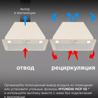 Вытяжка встраиваемая HBB 6035 BE бежевый управление