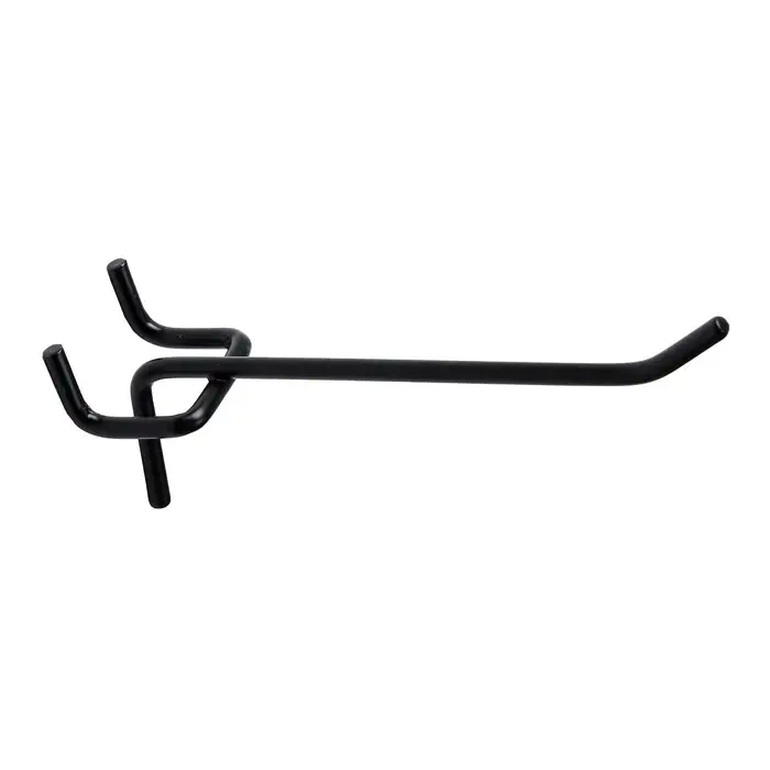 Крючок одинарный для металлической перфорированной панели, d=3.2 мм, L=10 см, шаг 25 мм, чёрный