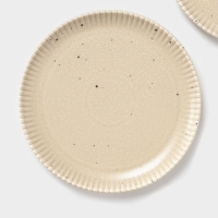 Тарелки Доляна &laquo;Коралл&raquo;, d=20,8 см, набор 2 шт, фарфор, бежевые