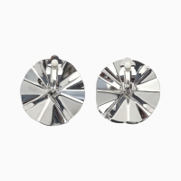 Клипсы &laquo;Тренд&raquo; объёмный цветок, цвет серебро