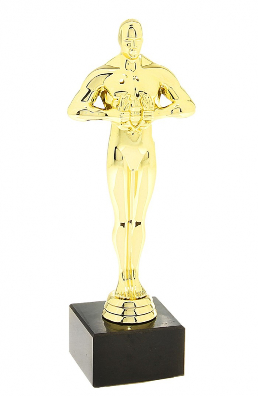 Наградная фигура, &laquo;Оскар&raquo;, подставка камень черная, 18 х 6 см