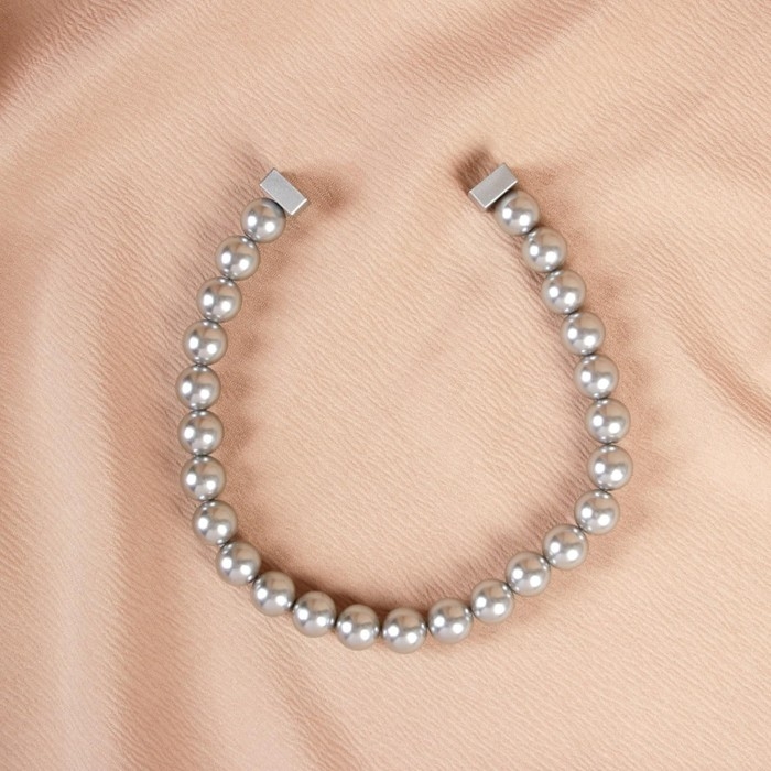 Подхват для штор &laquo;Бусы из жемчуга&raquo;, d = 1,5 см, 40 &plusmn; 1 см, цвет серый