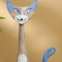 Сувенир "Коварный кот" дерево 23х6х60 см