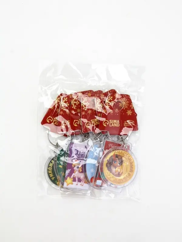 Брелок из пластика &laquo;Новогодний&raquo;, 6 шт., 5&times;4 см, МИКС