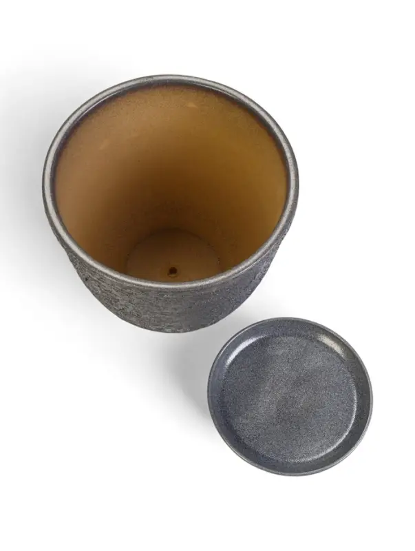 Горшок цветочный с поддоном 7,5 л, керамика "Шагрень" (М)