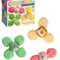 Спиннеры на присосках, 3 шт в наборе, зверушки