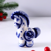 Сувенир Конь, 9х7х3,5см, гжель
