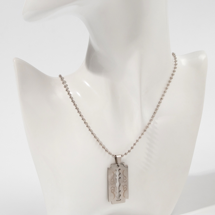 Кулон унисекс &laquo;Лезвие&raquo;, цвет серебро, 47 см