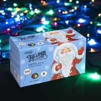 Гирлянда &laquo;Нить&raquo; 10 м, IP20, тёмная нить, 100 LED, свечение мульти, 8 режимов, 220 В