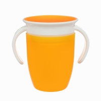 Поильник - непроливайка детский тренировочный &laquo;360&deg;&raquo;, 240 мл., с ручками, цвет оранжевый