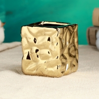 Кашпо "Патрик" золотое, 7х7х7,5см Кашпо "Патрик" золотое, 7х7х7,5см