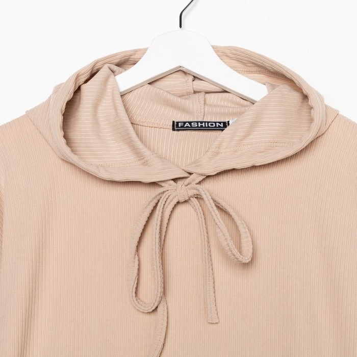 Костюм женский (толстовка/легинсы), цвет бежевый, размер 44