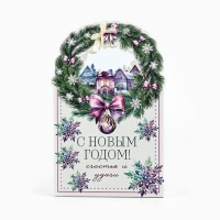 Коробка новогодняя складная &laquo;Новогодний венок&raquo; 18.4 х 30.4 х 7.3 см, Новый год