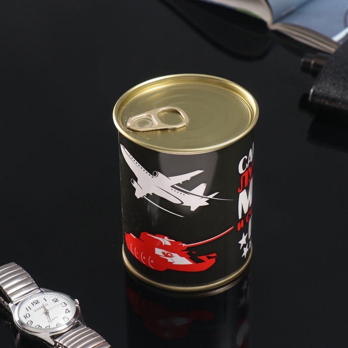 Подарочные носки в банке &laquo;Самый лучший муж и счастливый папа&raquo;, (внутри носки мужские, цвет чёрный)