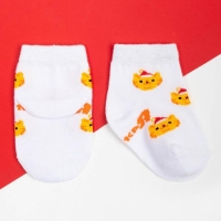 Набор новогодних носков Крошка Я &laquo;Тигр&raquo;, 2 пары, 12-14 см