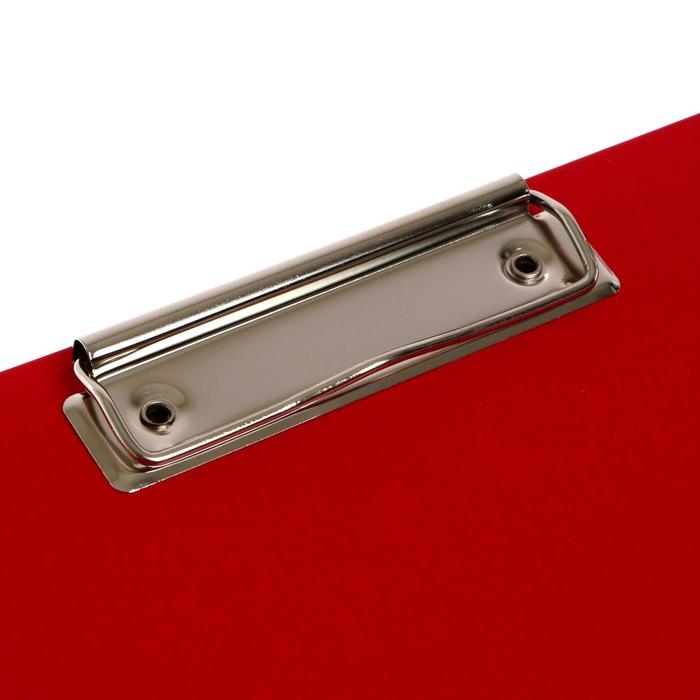 Папка-планшет с зажимом А4, 2 мм, Calligrata прочная, картон/бумвинил, красная (клипборд с крышкой)