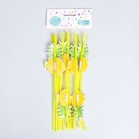 Трубочка для коктейля &laquo;Ананас&raquo;, набор 12 шт.