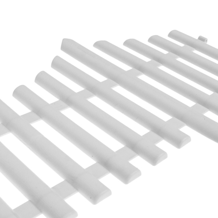 Ограждение декоративное, 30 &times; 300 см, 5 секций, пластик, белое, Greengo